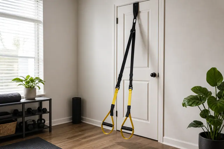 TRX Training Suspension Trainer home fitness gear scene