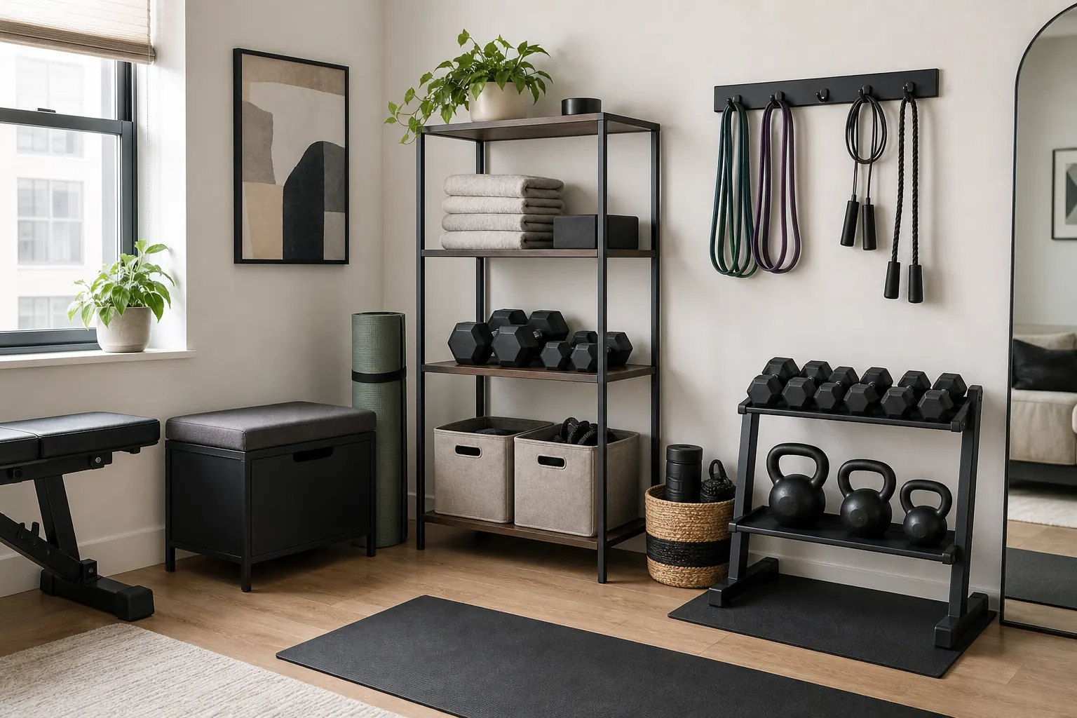 Home Gym Storage Ideas home fitness gear